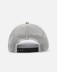 New Era Philadelphia Eagles "Camo Visor" 9FORTY A-Frame Trucker Snapback Stone/Olive