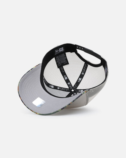 New Era Philadelphia Eagles "Camo Visor" 9FORTY A-Frame Trucker Snapback Stone/Olive