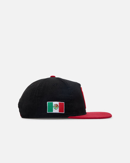 New Era Mexico National Baseball Team 'Mexican Cord Golfer' Corduroy Golfer Snapback Black/Red
