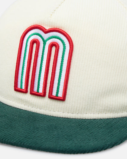 New Era Mexico National Baseball Team 'Mexican Cord Golfer' Corduroy Golfer Snapback Chrome