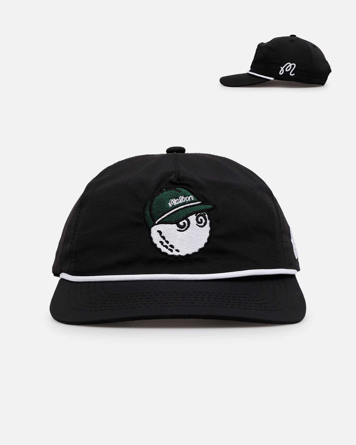 Malbon Nylon Structured Rope Snapback Black/White | Culture Kings US