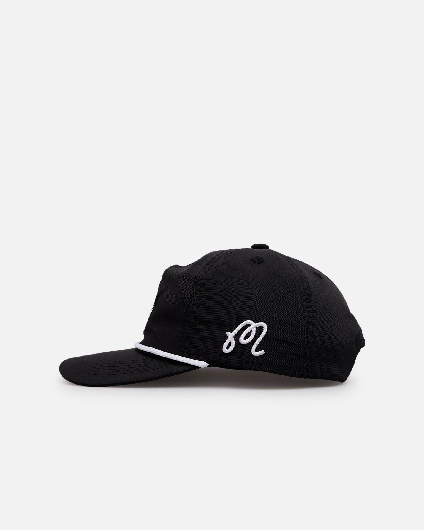 Malbon Nylon Structured Rope Snapback Black/White | Culture Kings US