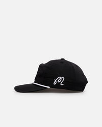 Malbon Nylon Structured Rope Snapback Black/White
