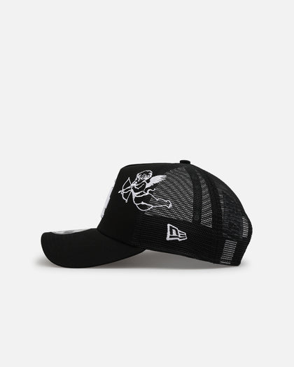New Era Los Angeles Dodgers 'Cherub Trucker' 9FORTY A-Frame Trucker Snapback Black/White
