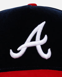 New Era Atlanta Braves 'Velvet Official Team Color' 9FORTY A-Frame Snapback Navy/Red