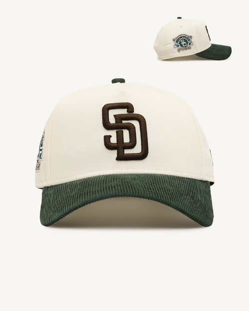 New Era San Diego Padres 'Chrome White Green' Corduroy Visor 9FORTY A-Frame Snapback Chrome