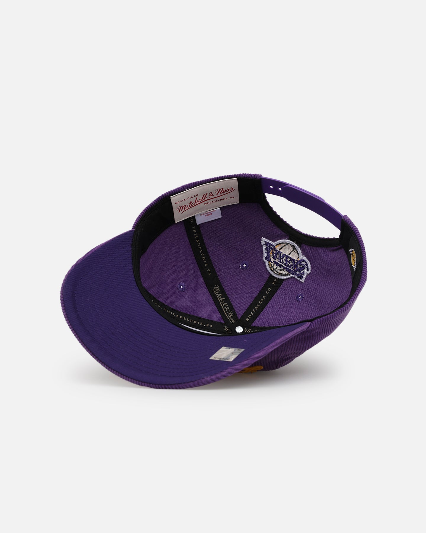 C*a様 main story cap lilas s/m Mitchell & Ness Los Angeles Lakers Stack Script Corduroy Snapback