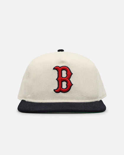 New Era Boston Red Sox 'Throwback Cord Golfers' Corduroy Golfer Snapback Chrome/Navy