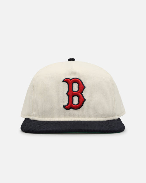New Era Boston Red Sox 'Throwback Cord Golfers' Corduroy Golfer Snapback Chrome/Navy