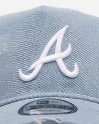 New Era Atlanta Braves 'Distressed Denim' 9FORTY A-Frame Snapback Light Wash Denim