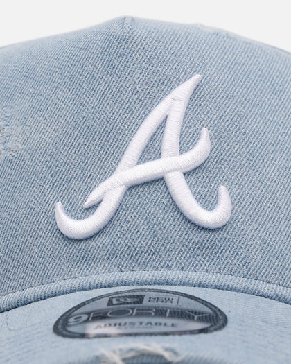 New Era Atlanta Braves 'Distressed Denim' 9FORTY A-Frame Snapback Light Wash Denim
