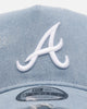 New Era Atlanta Braves 'Distressed Denim' 9FORTY A-Frame Snapback Light Wash Denim