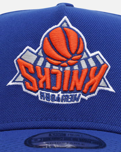 New Era New York Knicks 'Upside Down NBA' 9FORTY A-Frame Snapback Blue