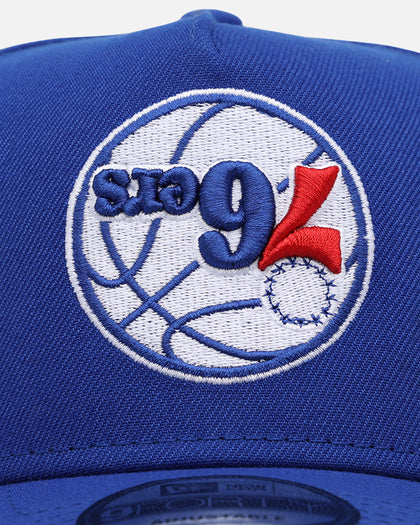 New Era Philadelphia 76ers 'Upside Down NBA' 9FORTY A-Frame Snapback Blue