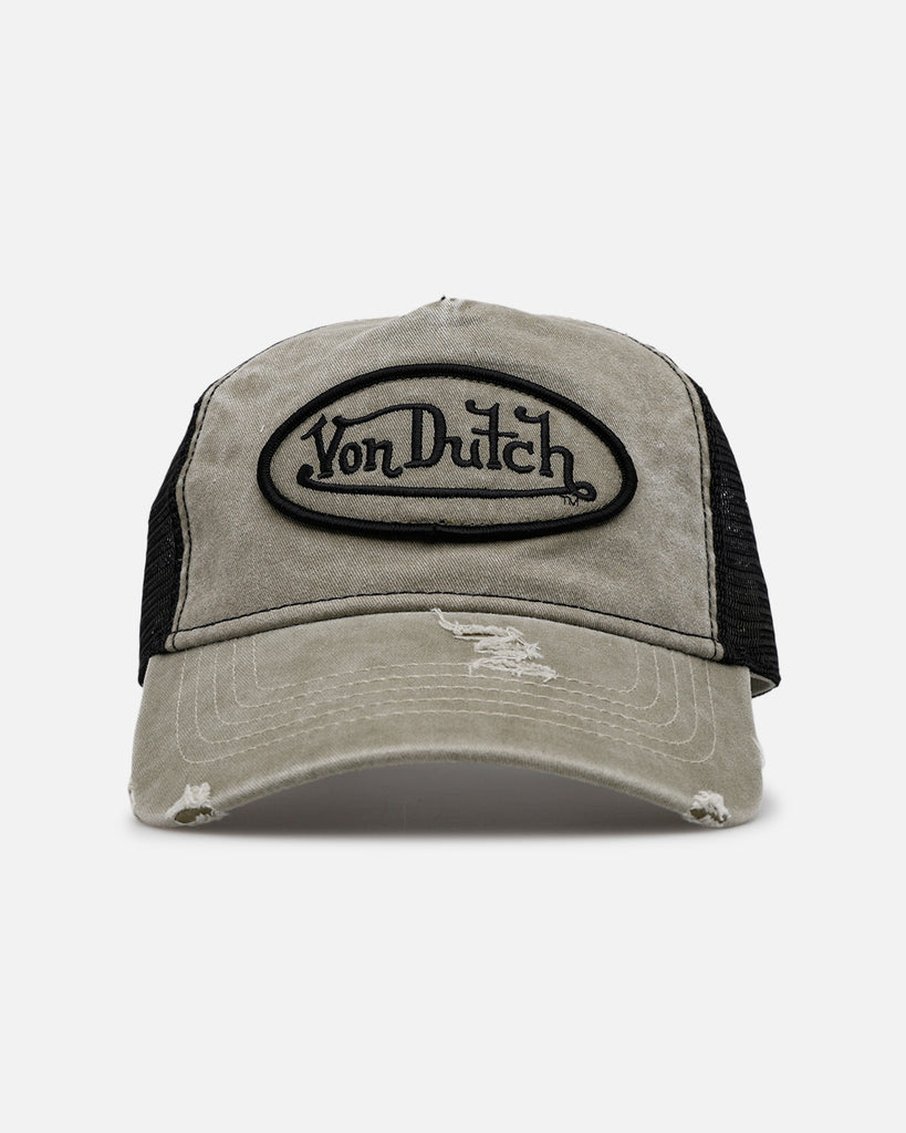 Von Dutch Washed Unstructured Trucker Snapback Washed Khaki