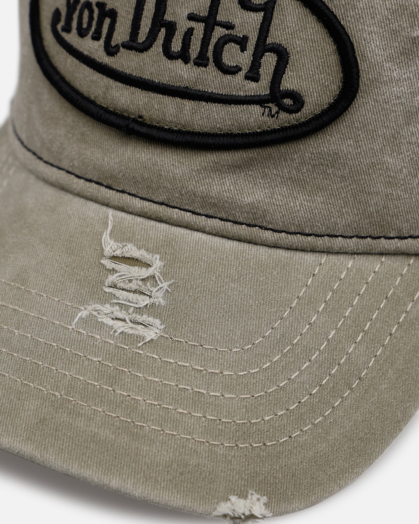 Von Dutch Washed Unstructured Trucker Snapback Washed Khaki