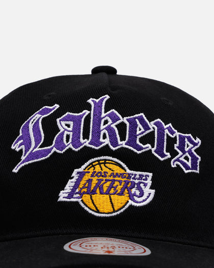 Mitchell & Ness Los Angeles Lakers 'Old English' Caddy Fit Snapback Black
