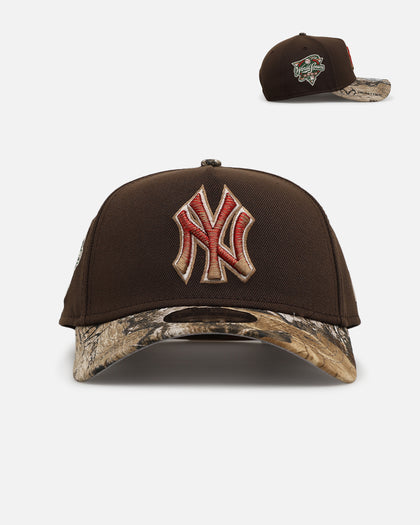 Men's New Era Dark Brown New York Yankees Vintage Landscape 9TWENTY A Frame Adjustable Trucker Hat