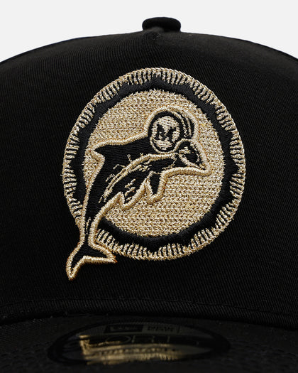 New Era Miami Dolphins 'Raised Metallic Chainstitch' 9FORTY A-Frame Snapback Black