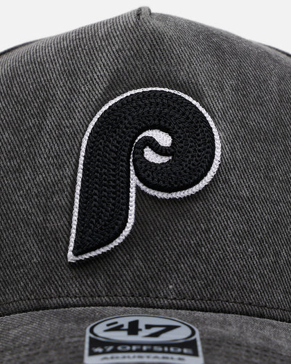 47 Brand Philadelphia Phillies 'Washed Black' Offside DT Snapback Washed Black