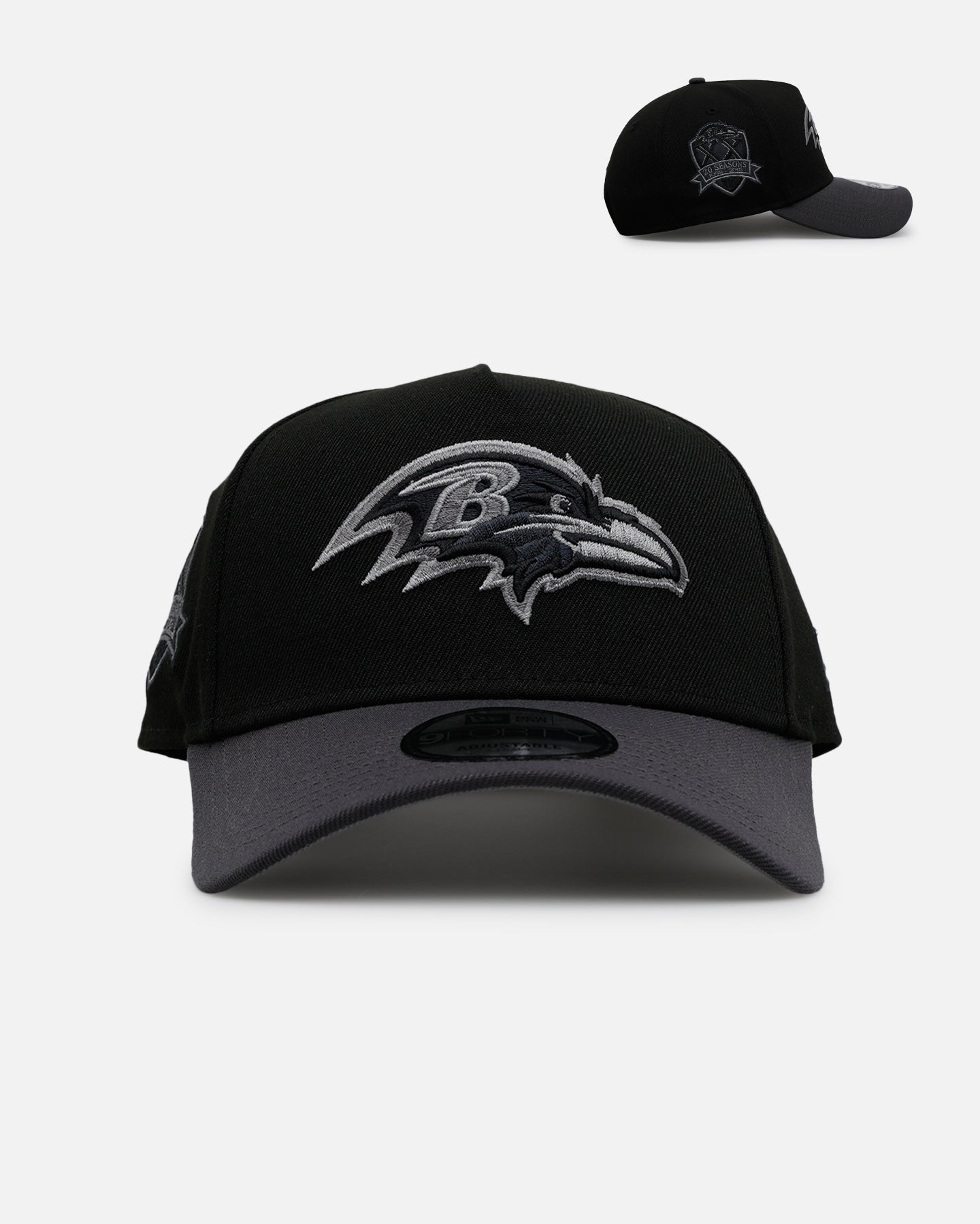 帽子 rfk_b.iq_ New Era Baltimore Ravens 'Stealth' 9FORTY A-Frame Snapback Black