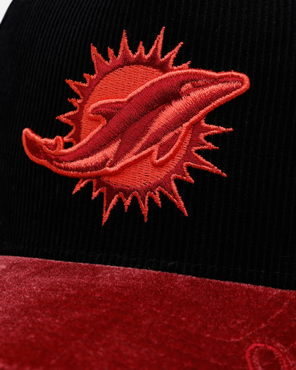 New Era Miami Dolphins 'Velvet Cord Certified Lover' 9FORTY A-Frame Premium Corduroy Snapback Black