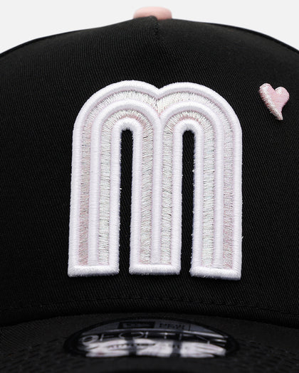 New Era Mexico National Baseball Team 'Pink Satin Hearts 2.0' 9FORTY A-Frame Snapback Black/Pink