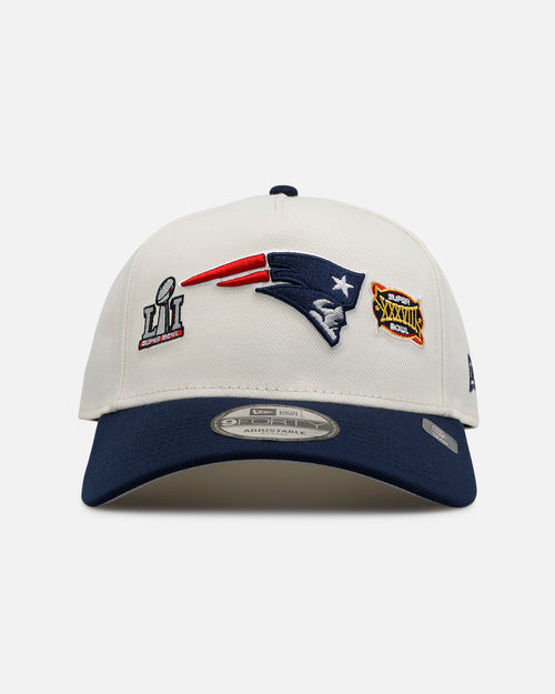New Era New England Patriots 'Super Bowl Logos' 9FORTY A-Frame Snapback Chrome