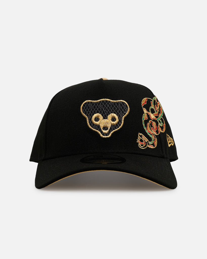 Upside Down Snakeskin Bulls Hat Black SNAKE PRINT FAUX Leather