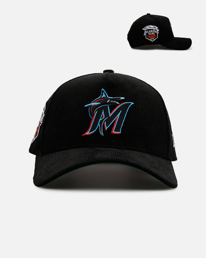 New Era Miami Marlins 'Black Cord' 9FORTY A-Frame Corduroy Snapback Black