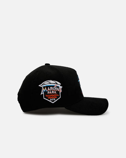 New Era Miami Marlins 'Black Cord' 9FORTY A-Frame Corduroy Snapback Black