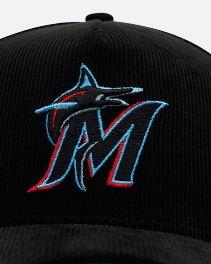 New Era Miami Marlins 'Black Cord' 9FORTY A-Frame Corduroy Snapback Black
