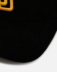 New Era San Diego Padres 'Black Cord' 9FORTY A-Frame Corduroy Snapback Black