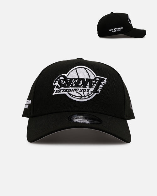 New Era Los Angeles Lakers 'Black White Upside Down Logo' 9FORTY A-Frame Snapback Black/White
