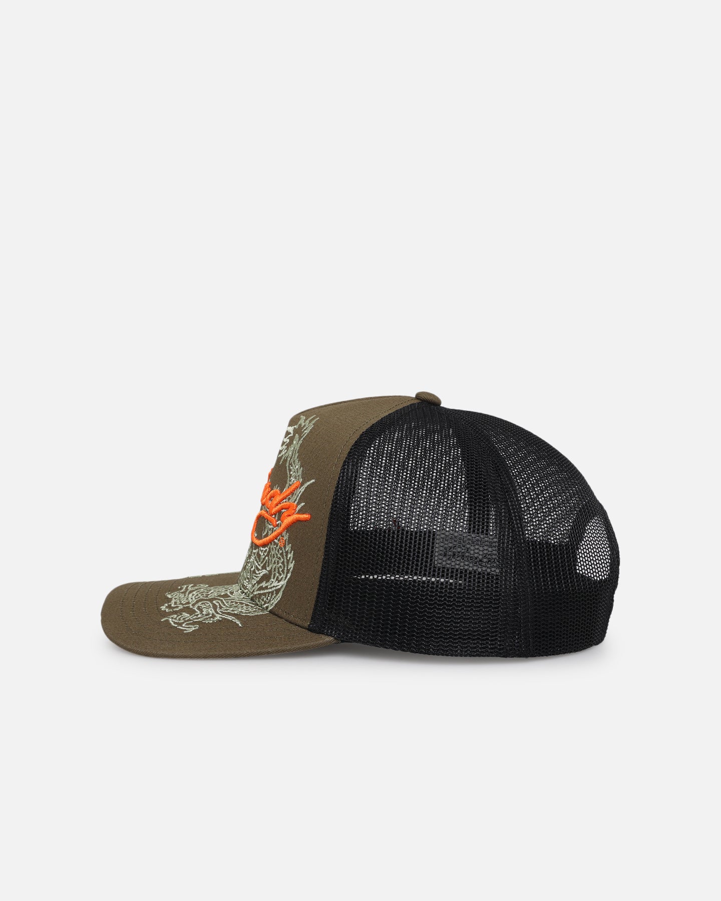 Ed Hardy Dragon Trucker Snapback Khaki | Culture Kings US