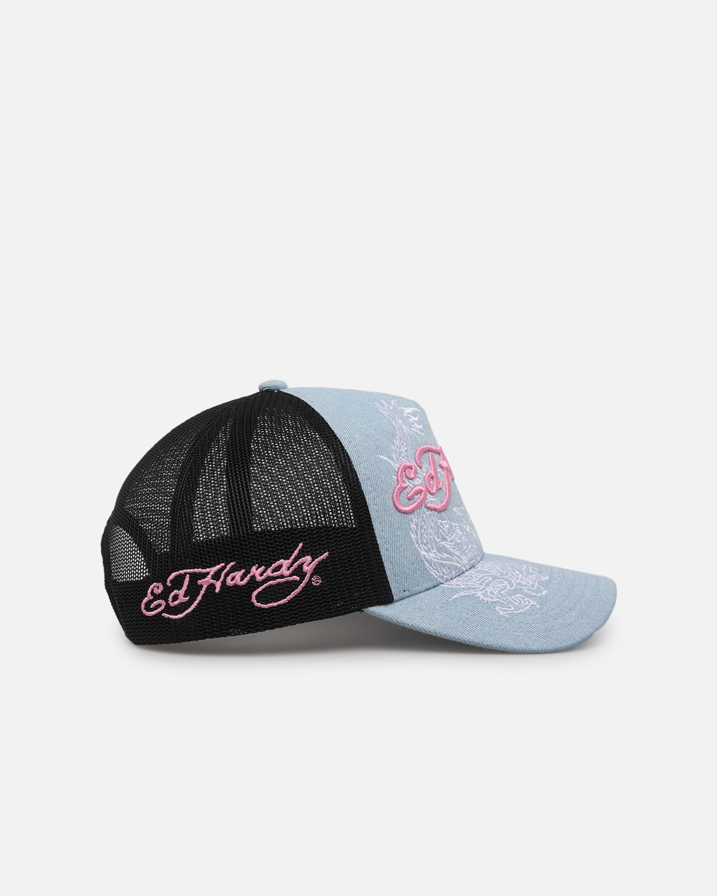 Ed Hardy Dragon Trucker Snapback Light Denim | Culture Kings US