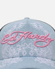 Ed Hardy Dragon Trucker Snapback Light Denim