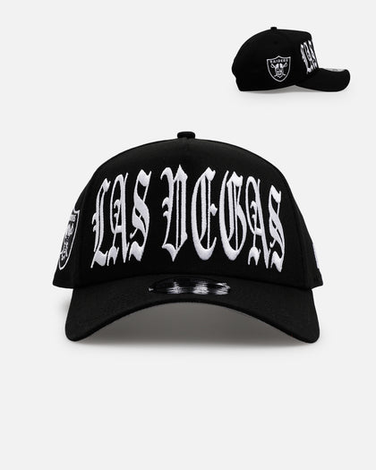 New Era Las Vegas Raiders 'Oversized Gothic Script Crown' 9FORTY A-Frame Snapback Black/White