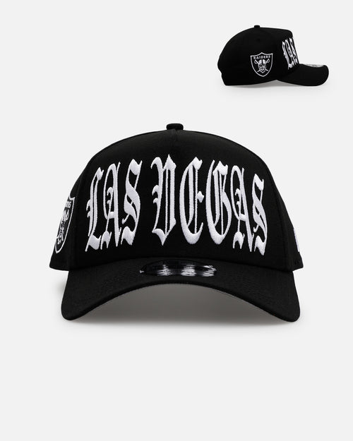 New Era Las Vegas Raiders 'Oversized Gothic Script Crown' 9FORTY A-Frame Snapback Black/White
