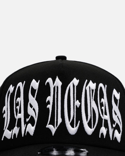New Era Las Vegas Raiders 'Oversized Gothic Script Crown' 9FORTY A-Frame Snapback Black/White