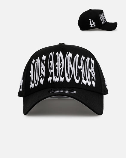 New Era Los Angeles Dodgers 'Oversized Gothic Script Crown' 9FORTY A-Frame Snapback Black/White