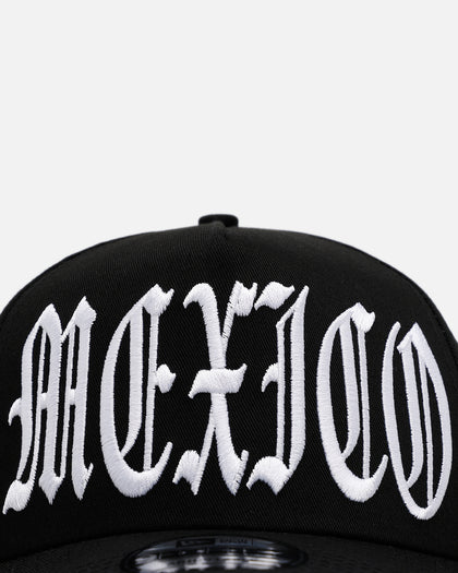 New Era Mexico National Baseball Team 'Oversized Gothic Script Crown' 9FORTY A-Frame Snapback Black/White