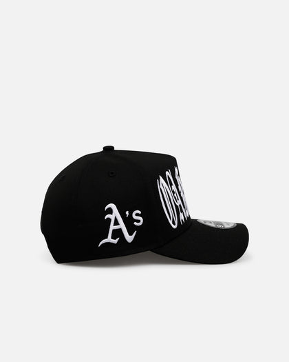 New Era Oakland Athletics 'Oversized Gothic Script Crown' 9FORTY A-Frame Snapback Black/White