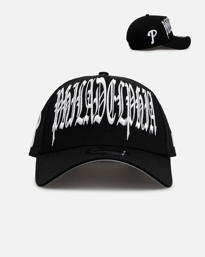 New Era Philadelphia Phillies 'Oversized Gothic Script Crown' 9FORTY A-Frame Snapback Black/White
