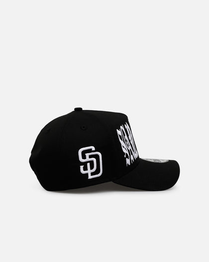 New Era San Diego Padres 'Oversized Gothic Script Crown' 9FORTY A-Frame Snapback Black/White