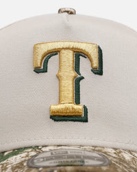 New Era Texas Rangers 'Real Tree Stone' 9FORTY A-Frame Snapback Stone