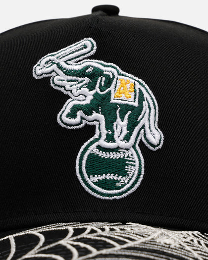 New Era Oakland Athletics 'Spider Web Visor' 9FORTY A-Frame Snapback Black