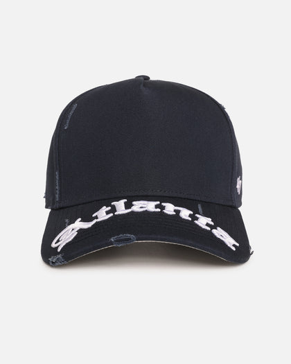 47 Brand Atlanta Braves 'Destruct Gothic Visor' 47 Offside Strapback Natural/Navy