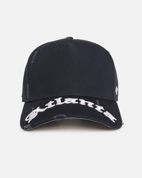 47 Brand Atlanta Braves 'Destruct Gothic Visor' 47 Offside Strapback Natural/Navy