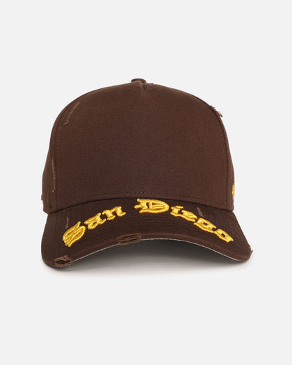 47 Brand San Diego Padres 'Destruct Gothic Visor' 47 Offside Strapback Brown/Brown
